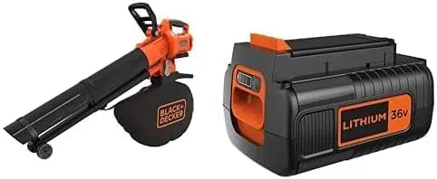 Black+Decker ION 2 BCBLV36B-XJ Aspirateur, 36 V, noir, Orange/Noir- & Batterie 36 V Li-, 0 Ah pour Les Travaux de Bricolage