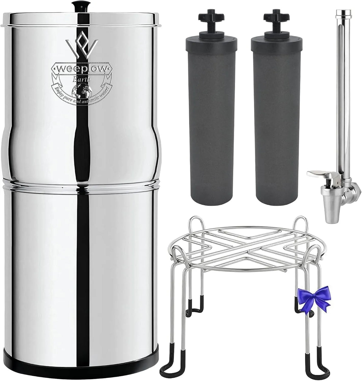 AISI 304 Inox, Weeplow Earth Système Filtration d'Eau par Gravité 8, 8.5 L