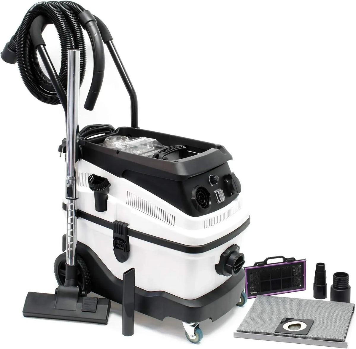 Wiltec Aspirateur, 30 L, 1600 W, appareil électrique d'aspiration, Aspirateur Eau et poussière