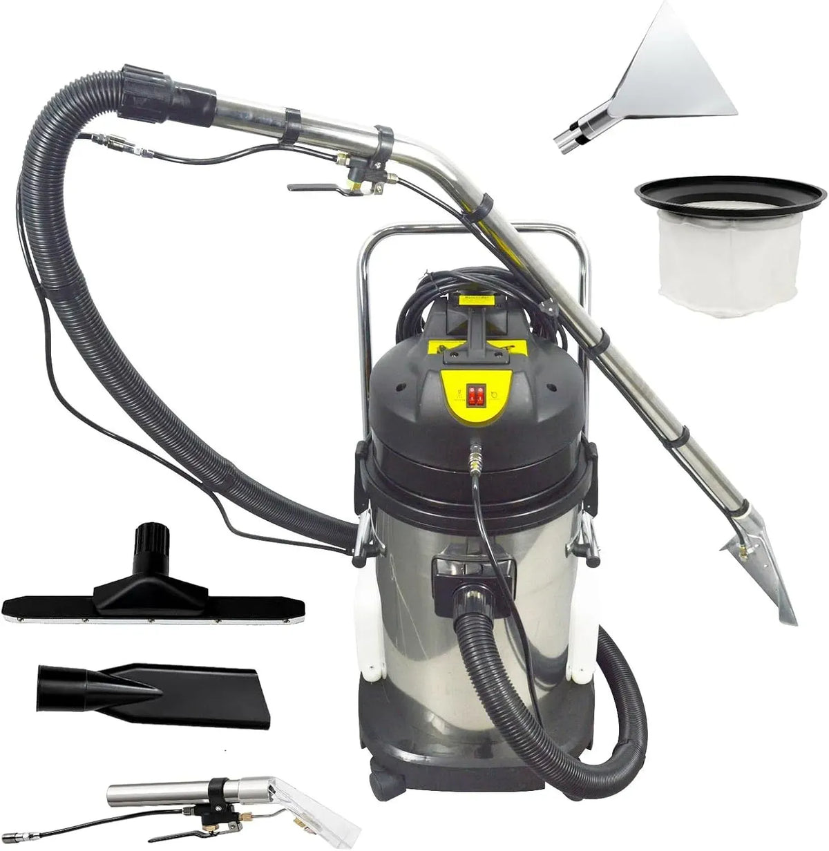 Nettoyeur vapeur, 40 L, professionnel, nettoyeur à vapeur humide et sec pour hôtels et bureaux, spray et extrait 3 en 1