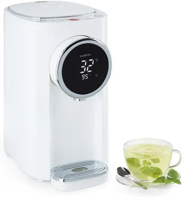 Klarstein Distributeur, 5 L, 45 à 95 °C, verrouillage, grand réservoir, écran LCD, acier inoxydable, fonction chauffante, blanc