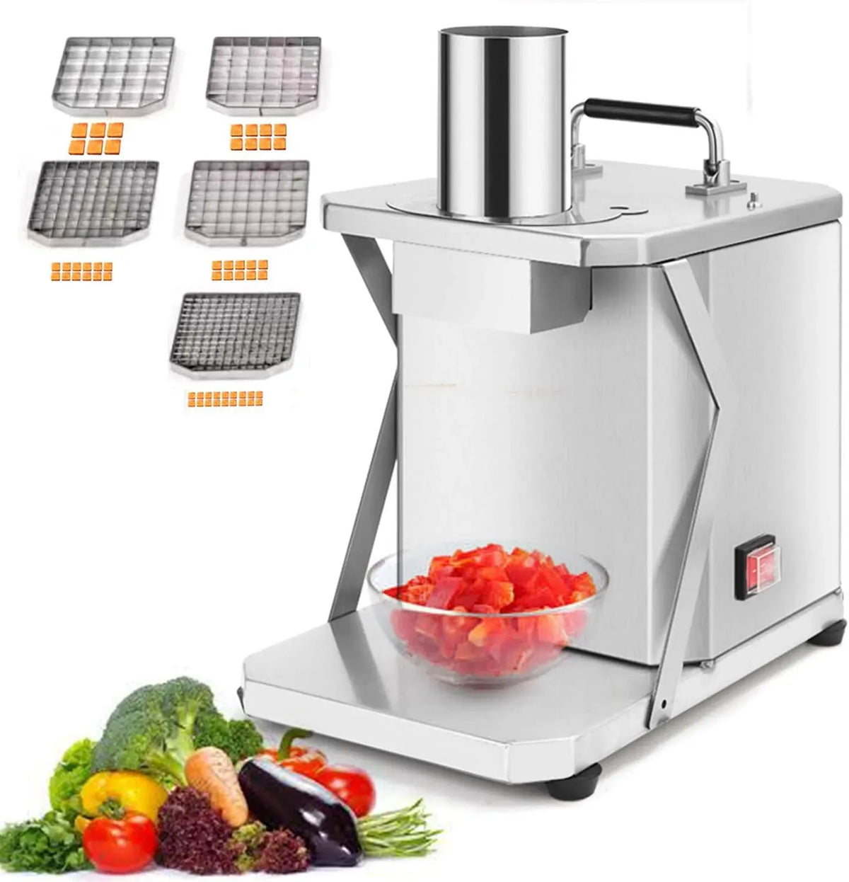 Cantines, Magasins De Desserts, pour Les Restaurants, électrique 200W, Broyeur De Légumes Professionnel 75 Kg/H avec 5 Lames en Acier Inoxydable