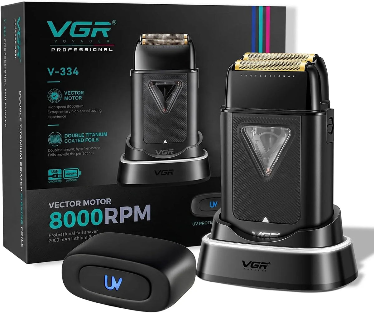 VGR 334 Rasoir, sans fil, Moteur, 334 Rasoir Electriques Hommes Sans Fil équipé de Moteur Vectoriel 8000 RPM