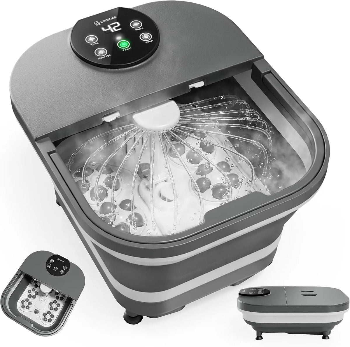 Masseur, amovible, fonction chauffante, pour les pieds avec chaleur et massage automatique roulan, COMFIER