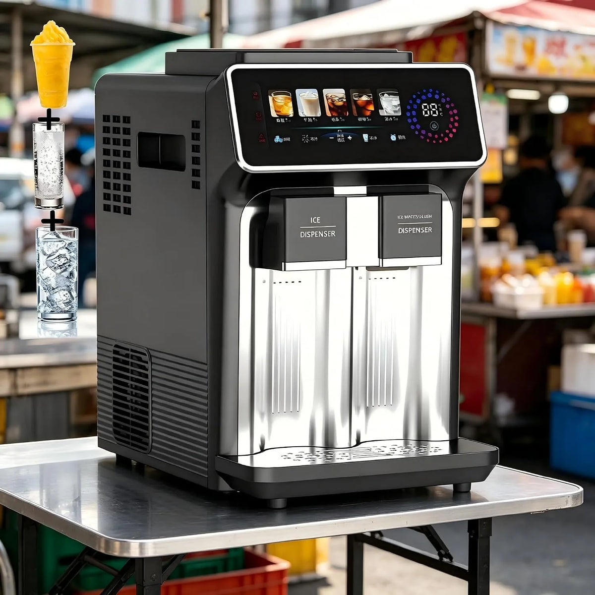 Machine à glaçons, gris, fabrique à glaçons, Machine à Glaçons 3 en 1 avec Glace Gray