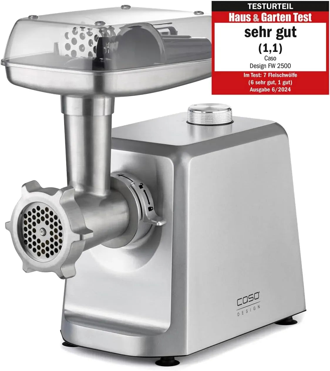 Caso FW 2500 Accessoire pour appareil, 500 W, gril, professionnel, acier inoxydable, 3 grilles en inox, 2,5kg/min, 2,5 kg