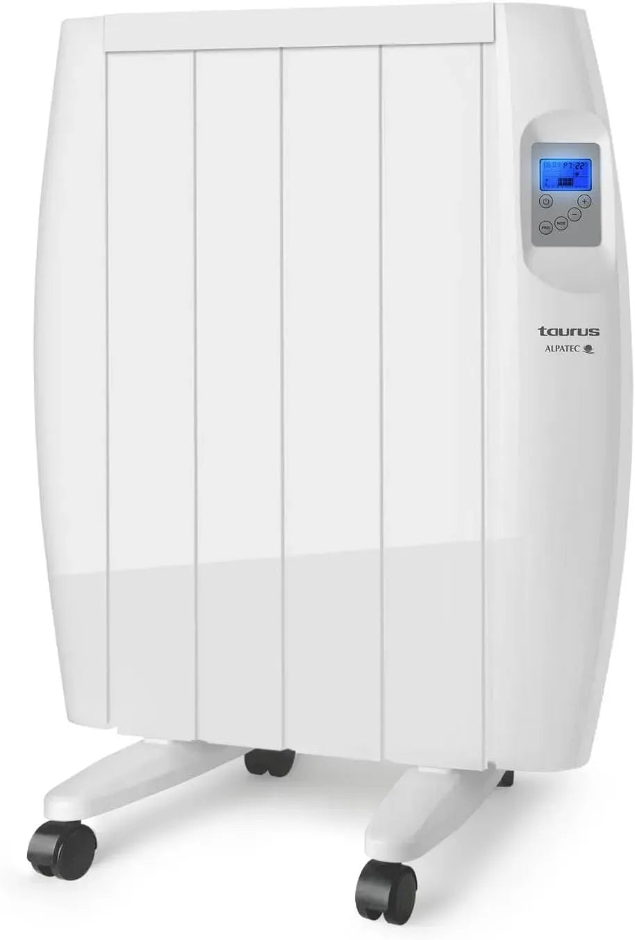 Taurus Radiateur électrique, 600 W, 10 à 35 °C, portable, thermostat, écran LCD, Installable/Transportable, Thermostat Réglable