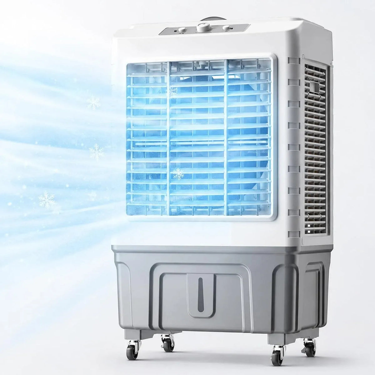 Climatiseur, 60 L, portable, industriel, 3 vitesses, grand réservoir, professionnel, 120°