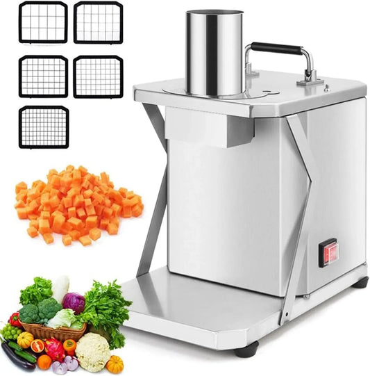 pour Restaurants, pour Cuisine à Domicile, 200W Coupe-Légumes électrique en Acier Inoxydable 70 Kg/H, Hachoir à Aliments Réglable avec 5 Lames, Entrée