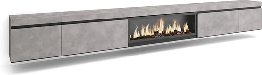 Meuble TV, 368x45x35, Cheminée électrique XXL