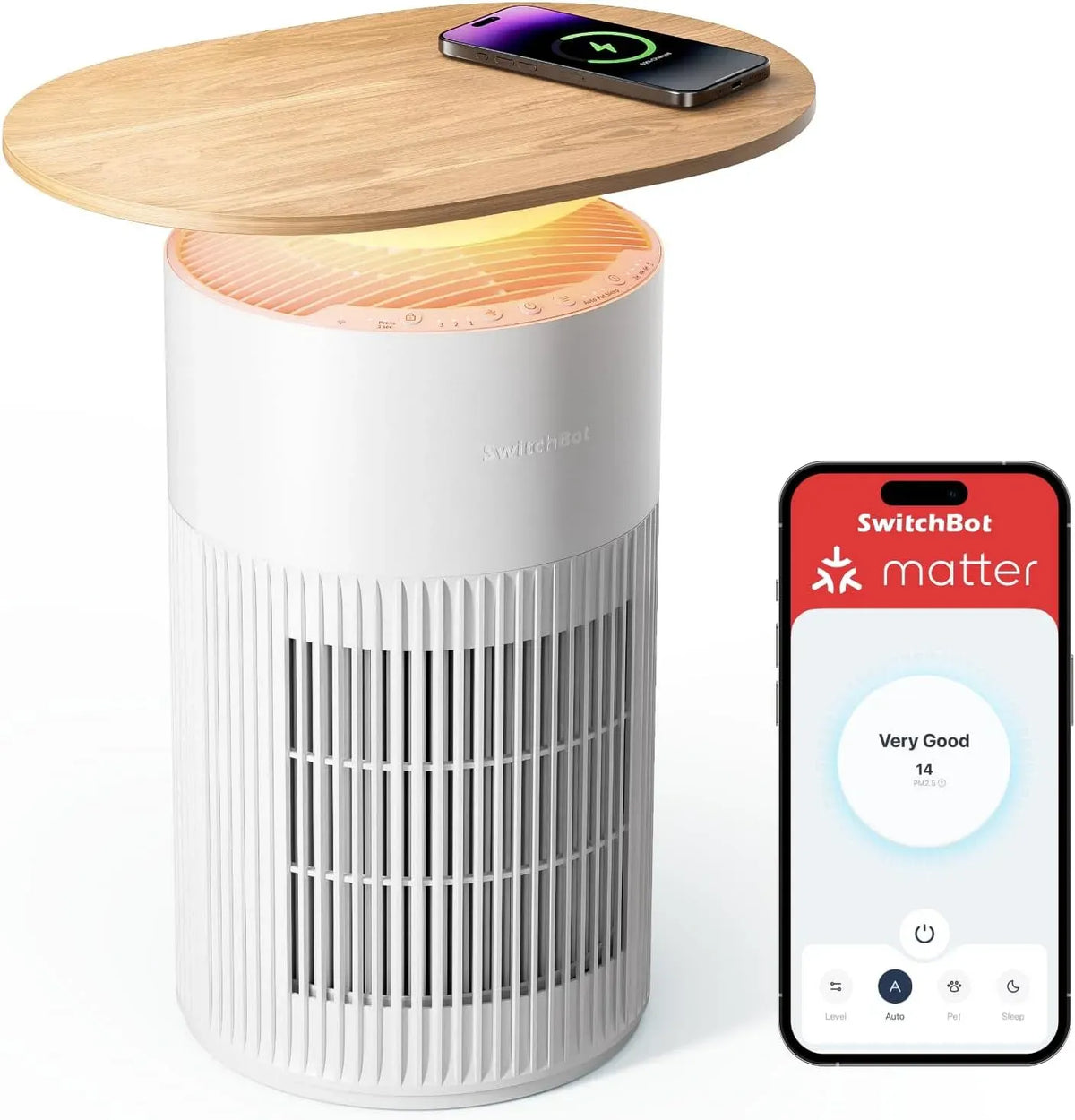 Purificateur d'air, 400 m³/h, 20 dB, application, Filtre HEPA Élimine 99, 97% Moisissures Poussières, Jusqu'à 83㎡, Mode Sommeil 20dB