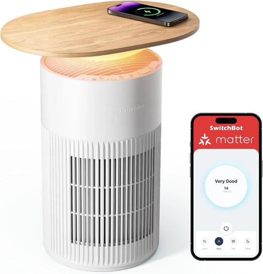 Purificateur d'air, 400 m³/h, 20 dB, application, Filtre HEPA Élimine 99, 97% Moisissures Poussières, Jusqu'à 83㎡, Mode Sommeil 20dB