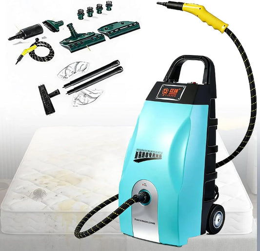 Nettoyeur vapeur, 3,5 L, 3000 W, multi-usage, grand réservoir, professionnel, bleu, Chauffe rapide en 20 secondes, 110 °C / 230 °F