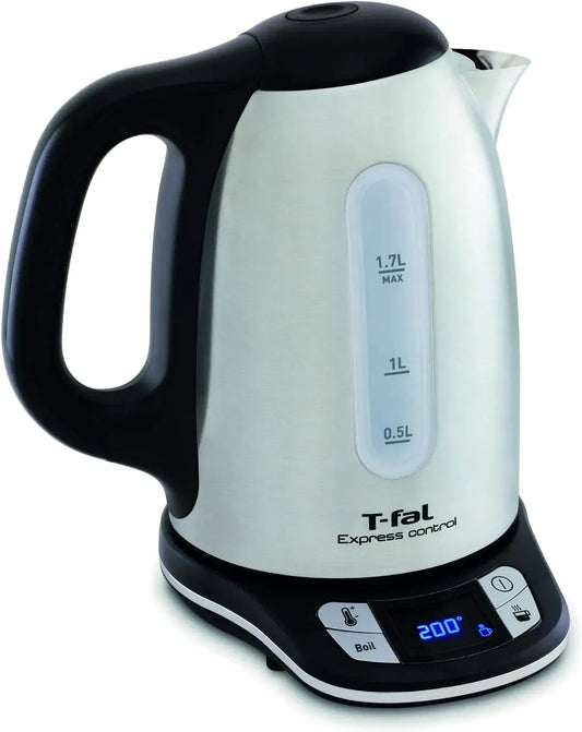 Tefal KI240D10 Bouilloire électrique, 1,7 L, 2400 W, maintien au chaud, 2 zones de température, acier inoxydable, Maintien au chaud 60 min