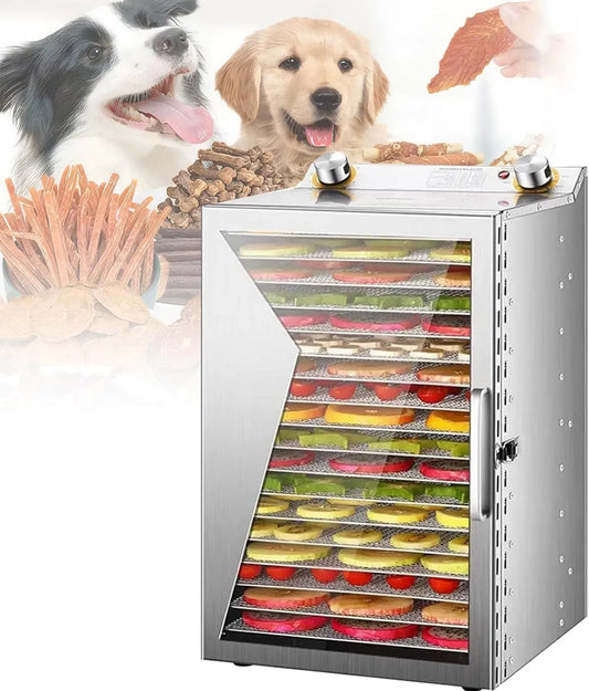 18Layer IdéAl Pour La Viande SéChéE, Minuterie Et ContrôLe De La TempéRature, pour DéShydrateur Alimentaire Professionnel Avec Plateaux En Acier