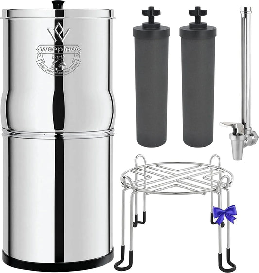 AISI 304 Inox, Weeplow Earth Système Filtration d'Eau par Gravité 8, 8.5 L