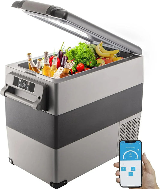 VEVOR Glacière électrique, 55 L, 69x34,5x53,1 cm, -20 à 20 °C, panneau numérique, voiture, camping, mini frigo portable