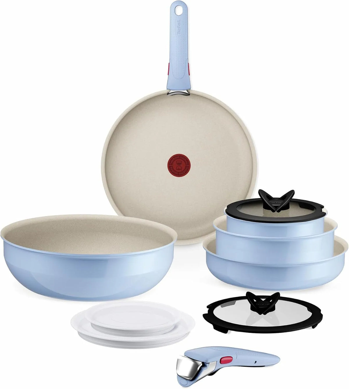 Tefal Batterie, batterie de casseroles et poêles, revêtement antiadhésif, 11 pièces, cuisine