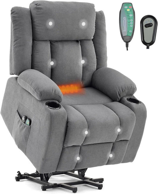 Fauteuil, fonction chauffante, LEADZM, Fauteuil Releveur Électrique Relax avec Fonction Massage et Chaleur
