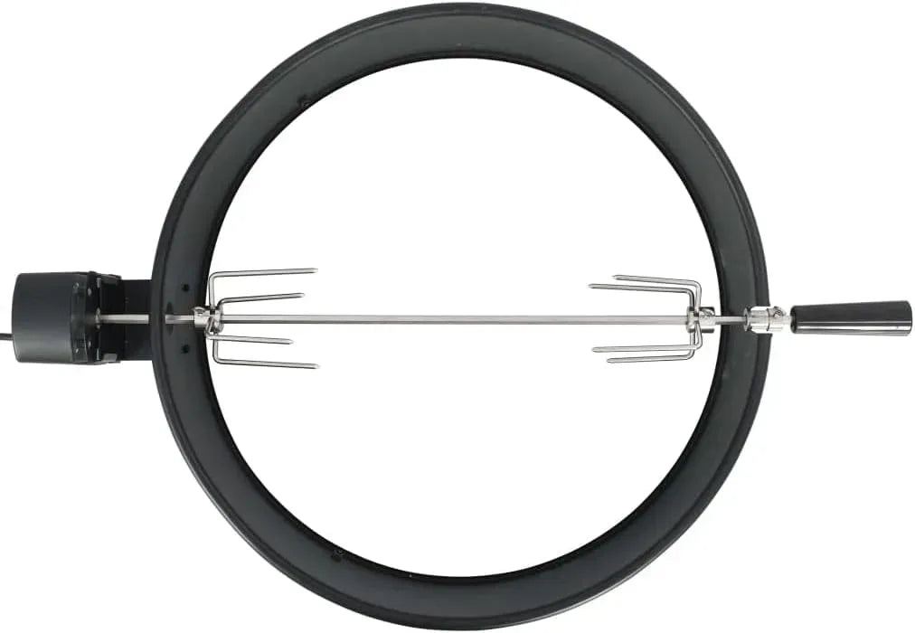 barbecue, moteur, 57 cm, acier inoxydable, noir, bois, pour barbecue 57 cm en acier émaillé noir avec brochette