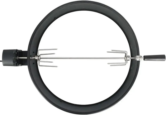 barbecue, moteur, 57 cm, acier inoxydable, noir, bois, pour barbecue 57 cm en acier émaillé noir avec brochette