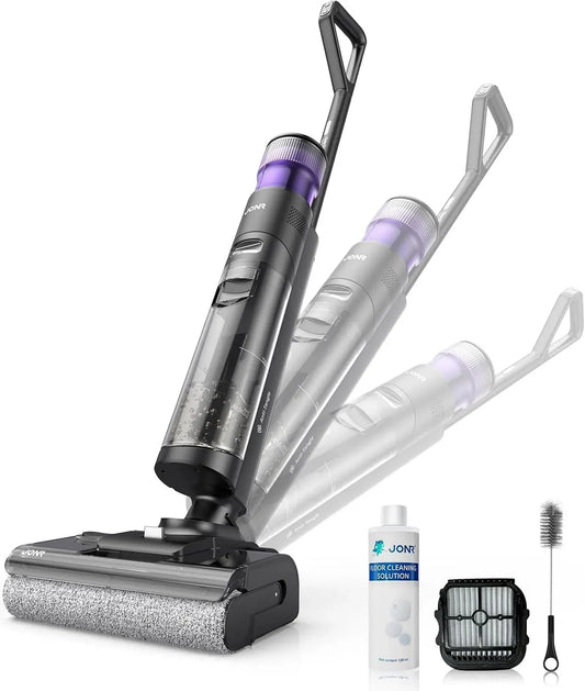 Aspirateur, JONR ED ED 12, écran LCD, Auto-Nettoyage 70 °C & Séchage Rapide 5 min des Sols, 17000 Pa Puissance d'Aspiration, Batterie 4000 mAh