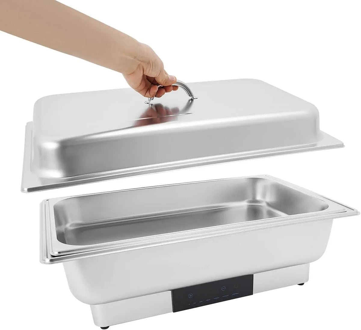 Chauffe-plats de buffet, 9 L, 600 W, acier inoxydable