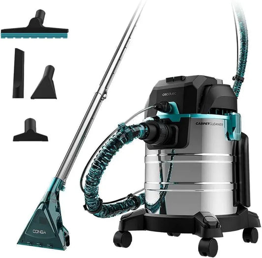 Cecotec Aspirateur, 4 L, 1400 W, grand réservoir, Tissus et Tapis avec Fil Conga CarpetClean 20000 Max, Réservoir Eau Propre 4L et Sale 20L, 22kPa