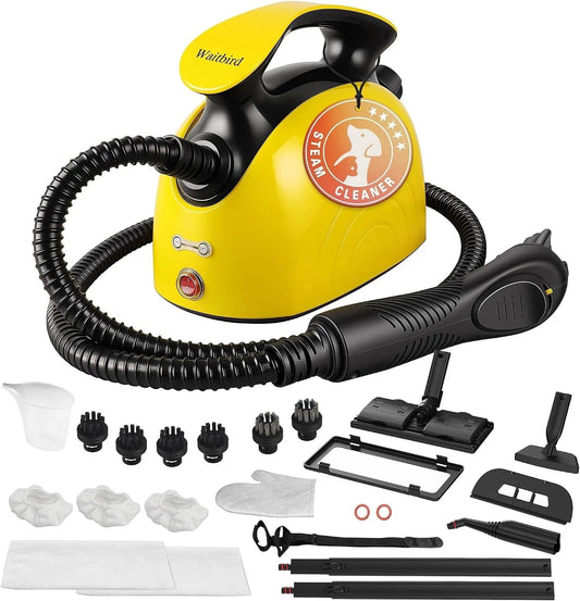 Nettoyeur vapeur, portable, usage sur sols, cuisine, voiture, vitres et canapé, 4,5 Bar, Vapeur à 120 °C, 21 Accessoires