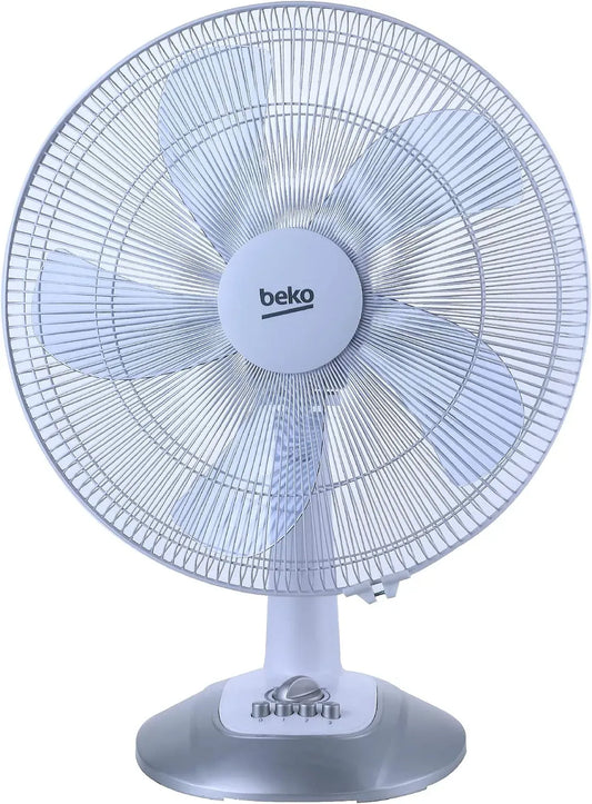 Beko EFT6100W Ventilateur, 55 W, portable, 3 vitesses, oscillation, blanc, 29 x 45 x h57,5 cm, Oscillation 95°