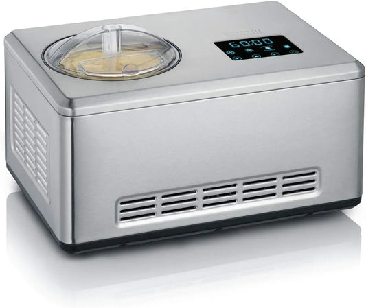 Severin EZ 7406 2-en-1 Machine à glace, machine à glace et sorbet, 180 W, acier inoxydable