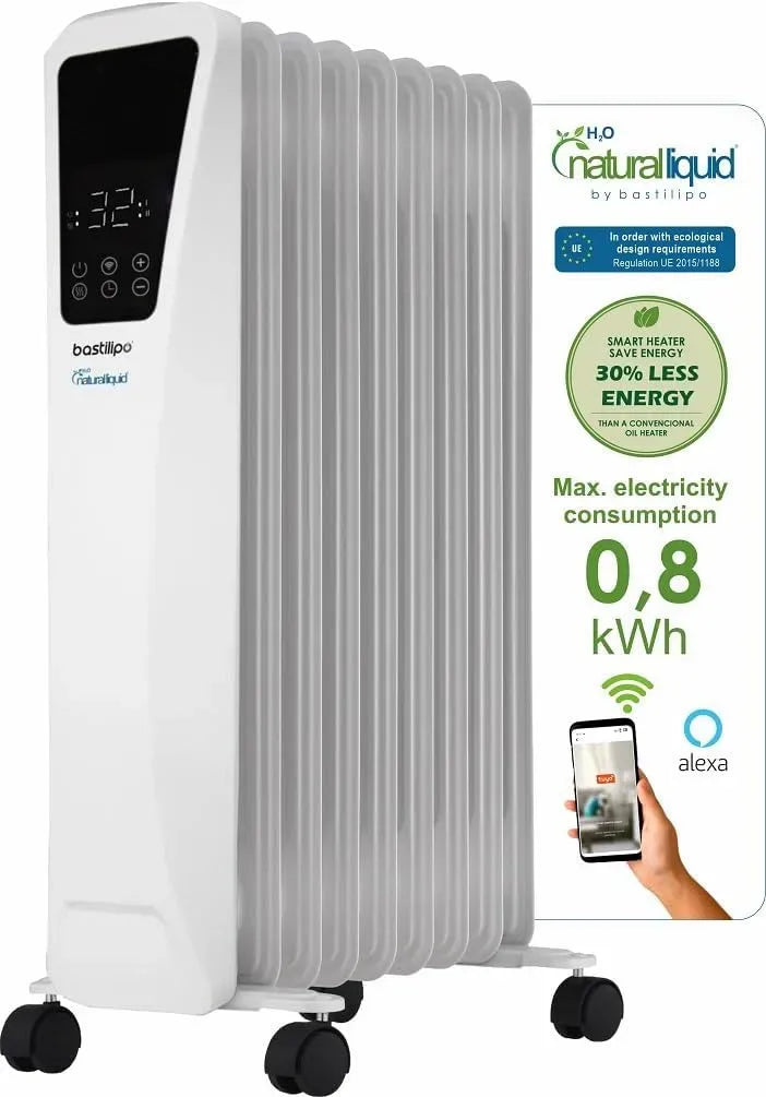 Radiateur électrique R-Ecofluid2-9 h2o, 1500 W, Wi-Fi, blanc