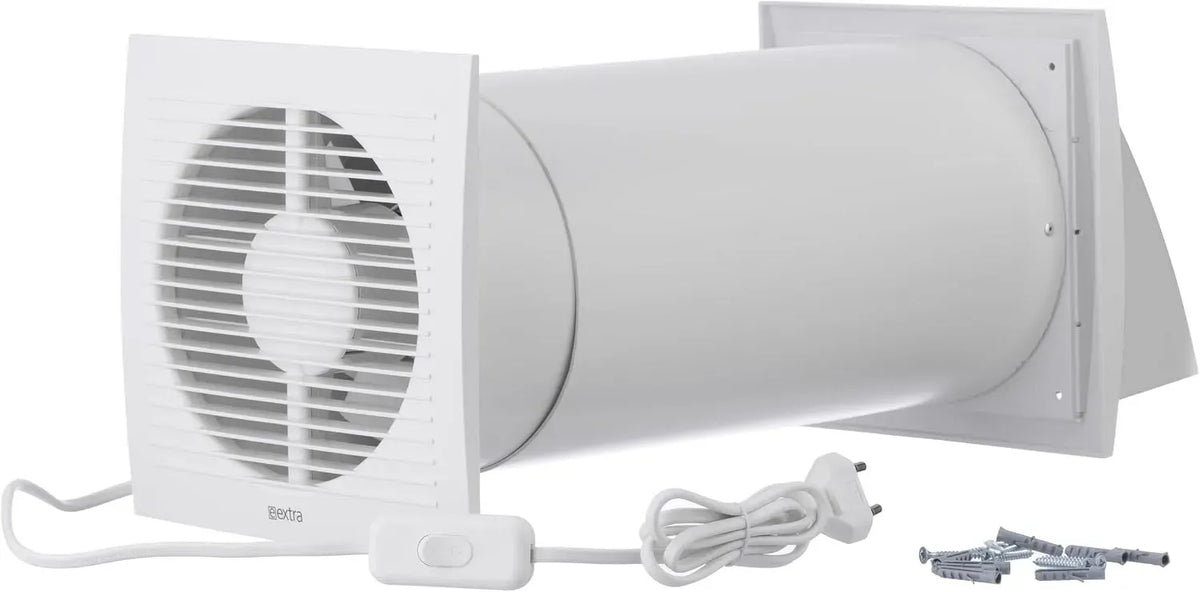 Système de ventilation centralisé Steinberg14, blanc, Unite de VMC Décentralisée 150 mm, Kit VMC Double Flux