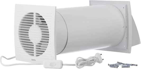 Système de ventilation centralisé Steinberg14, blanc, Unite de VMC Décentralisée 150 mm, Kit VMC Double Flux