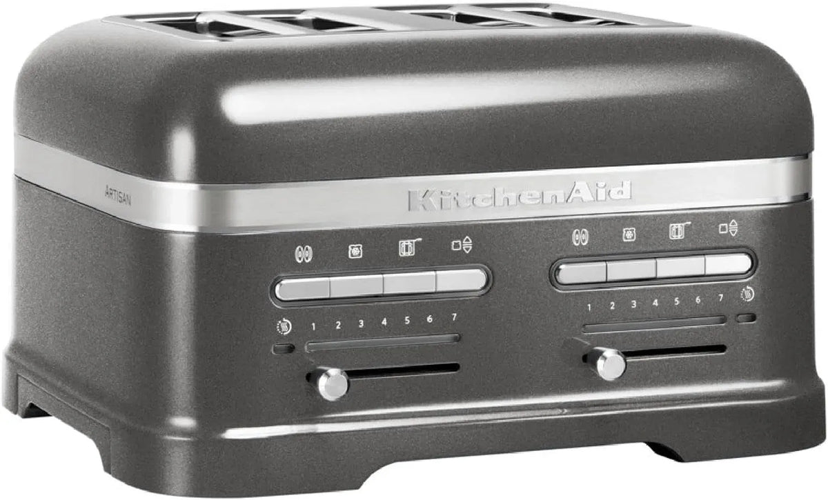 KitchenAid Grille-pain, décongélation, gris, 7 niveaus de brunnage et fonction décongélation, 4 Large fentes