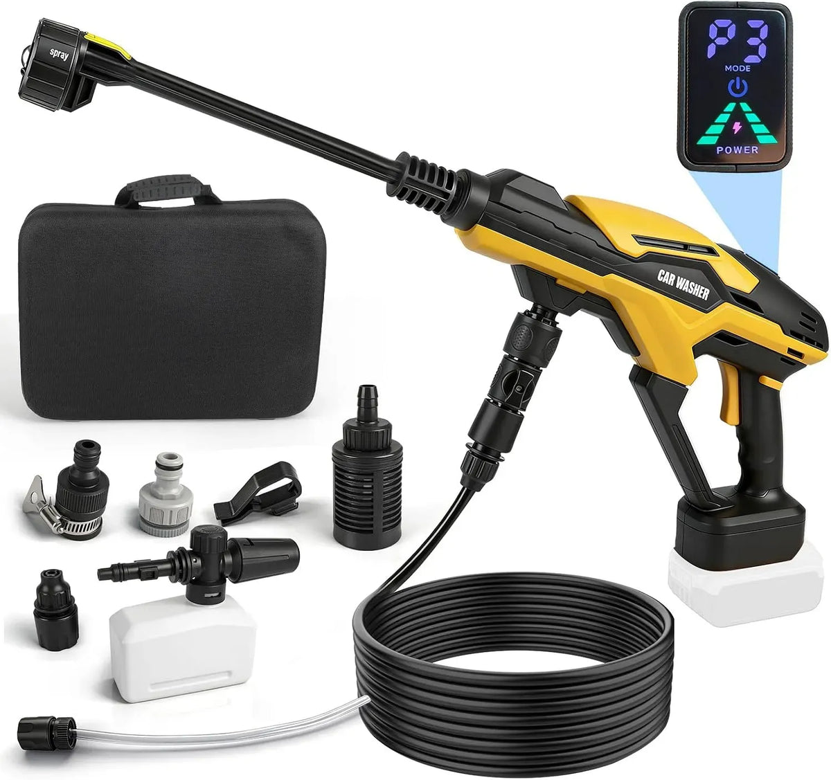 DeWalt V 20 Nettoyeur haute pression, 18 V, portable, tactile, pompe à eau améliorée à 3 pistons, 68 bar, écran tactile