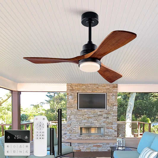 Ventilateur, 106,7 cm, extérieur, ventilateur pour circulation d'air, Ventilateurs de plafond d'extérieur de 106,7 cm avec lumières et télécommande