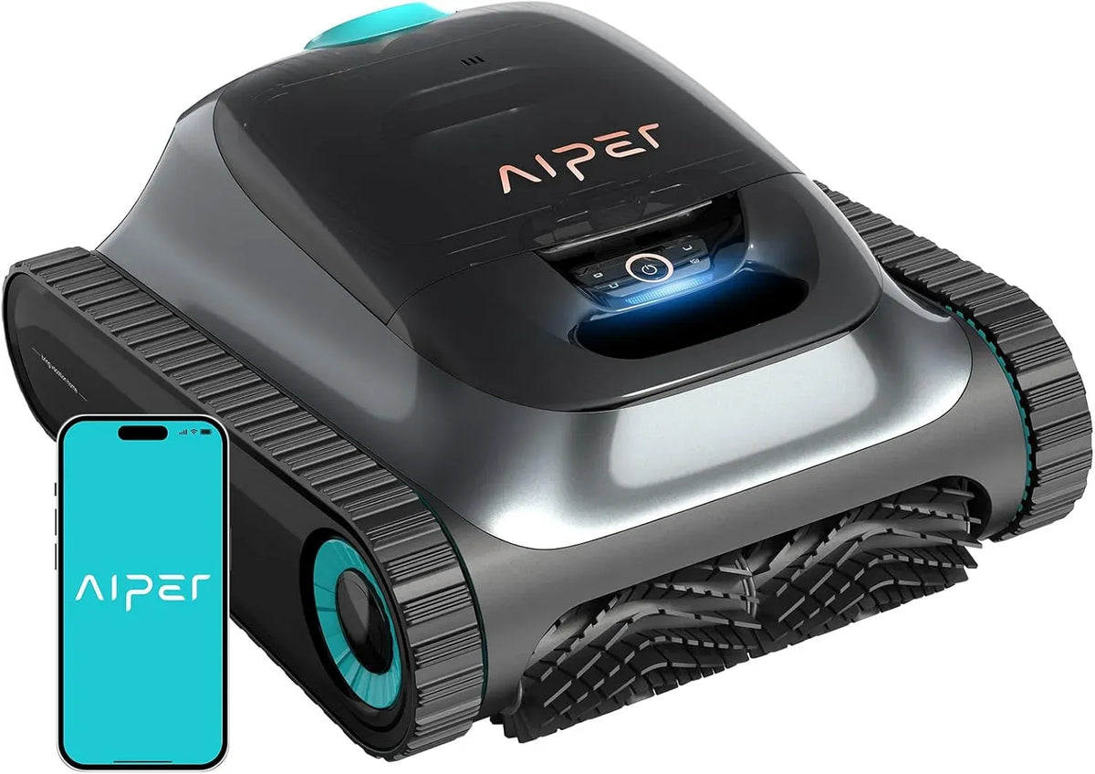 Robot, robot nettoyeur de piscine, application, gris