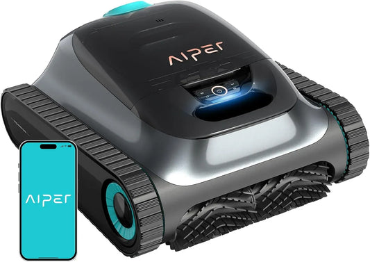 Robot, robot nettoyeur de piscine, application, gris