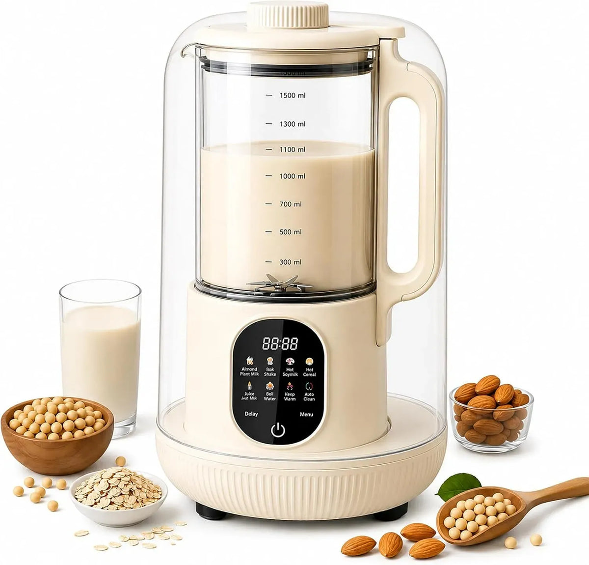 Machine à lait, machine à lait végétal et lait de noix, 1500 ml, pour yaourt au lait à base de plantes fait maison