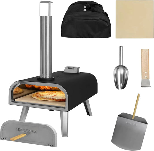 Four électrique à pizza GFWPPO2BPC, 40,6 cm, portable, extérieur, noir