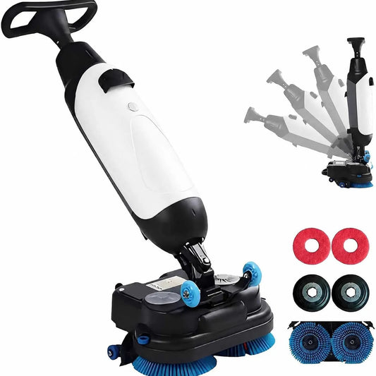 4-En-1 appareil électrique de nettoyage des sols, Nettoyeur, Brosse, 200 M, grand réservoir, sans fil, blanc