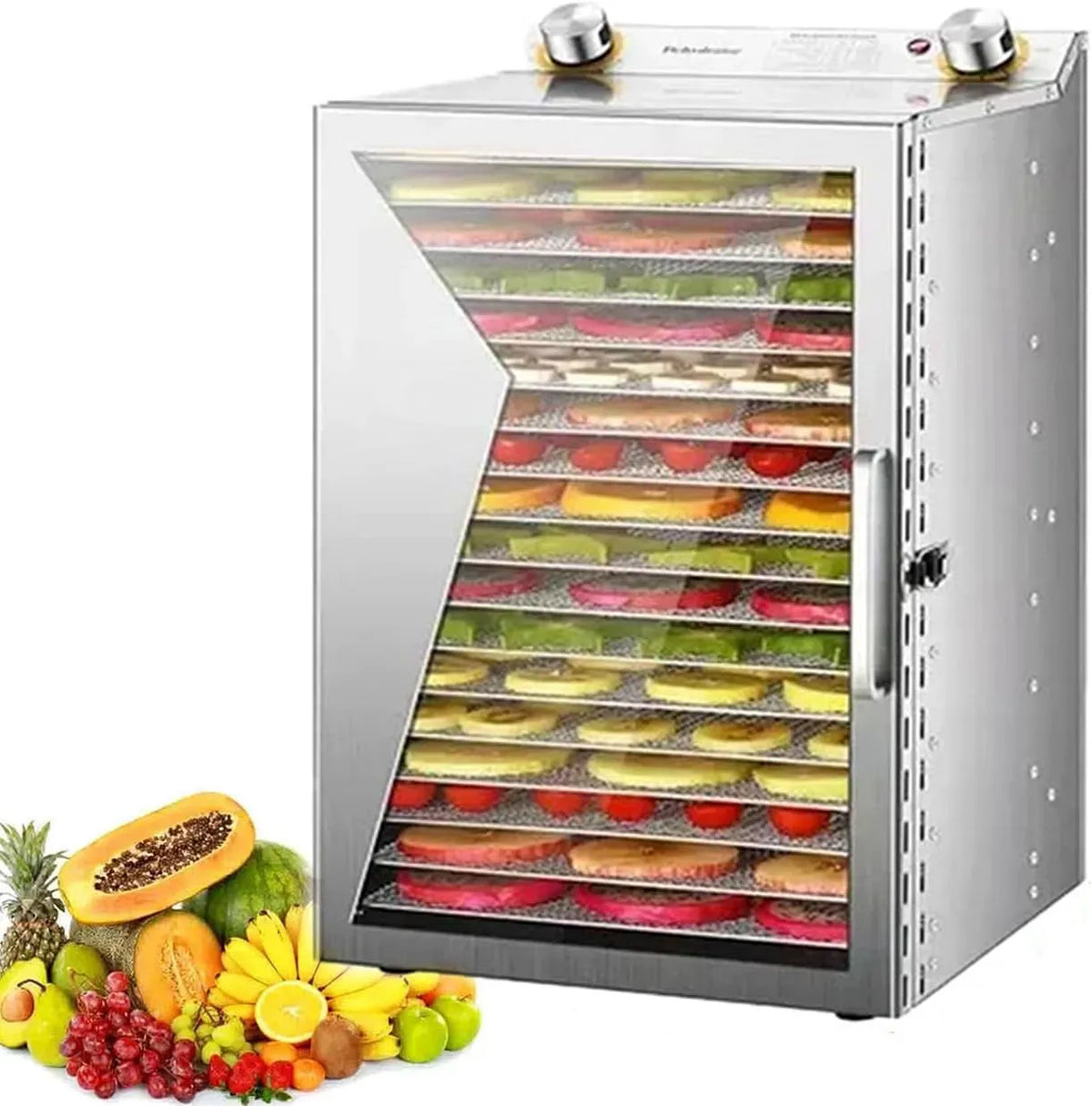 Séchoir, déshydrateur alimentaire, 30 à 90 °C, professionnel, acier inoxydable, pour viande séchée