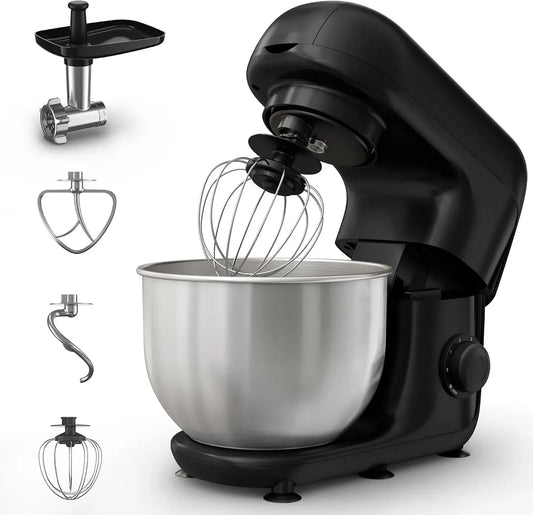 Moulinex Robot, 4.8 L, pâtisserie, acier inoxydable, noir, pour familles