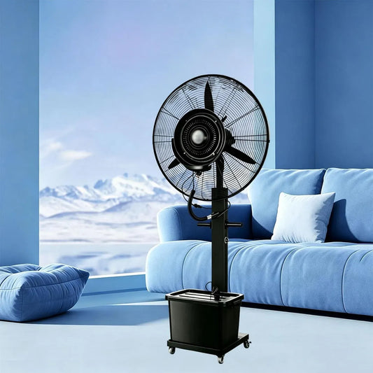 Rafraîchisseur d'air, 70cm, portable, roulettes de déplacement, industriel, oscillation, oscillation à 90°