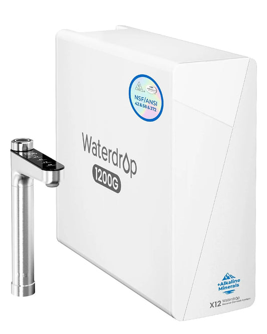 X12 1200 GPD, Waterdrop Système d'Osmose Inverse Alcalin avec Minéraux pH+