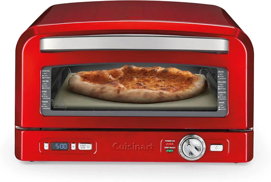 Four électrique à pizza CPZ-120R, 30,5 cm, portable, acier inoxydable, rouge, Cuisson des pizzas de 30,5 cm en quelques minutes