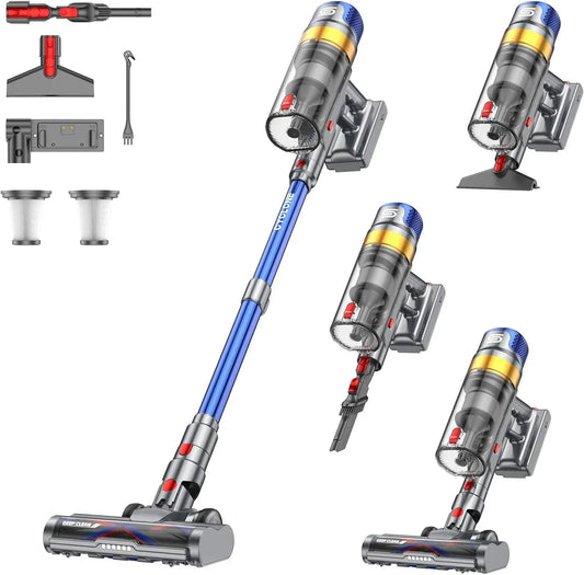 Aspirateur 48Kpa/580W/70Min, 1,6 L, 580 W, appareil électrique d'aspiration, X8 Aspirateur Balai sans Fil