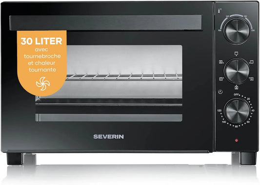 Severin TO 9020 Four électrique, 30 L, 500 W, minuteur, noir