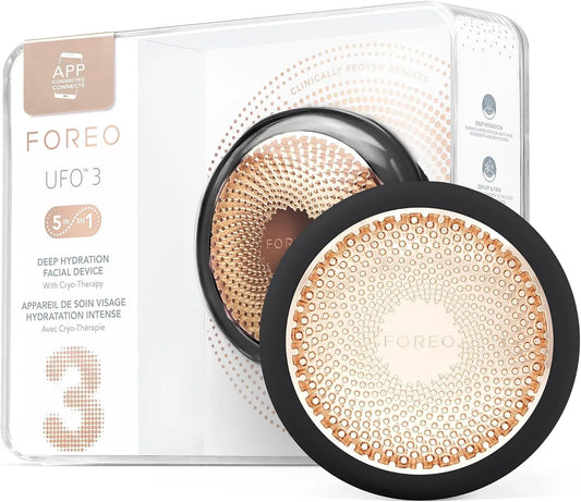 UFO 3 5-En-1 Hydratant Et Lumière Rouge, 3 Soin Masque Visage 5-En-1, Noir